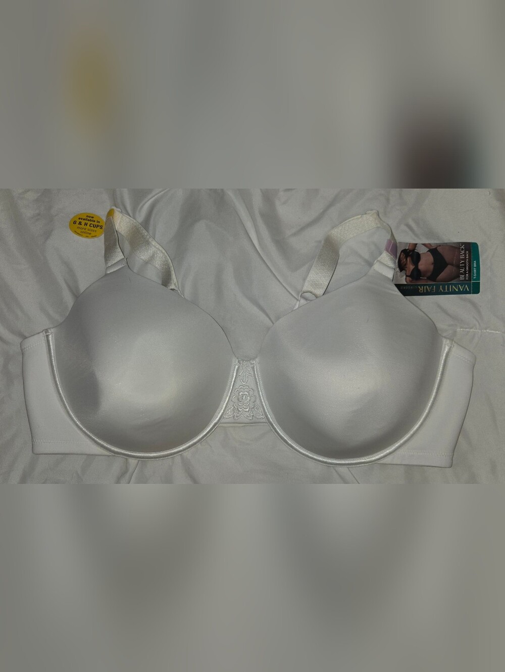 NWT Vanity Fair White Smooth Molded Underwire Bra Sz 44D